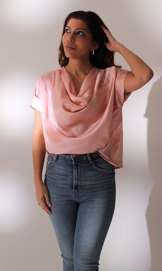 Blush Cowl Neck Top