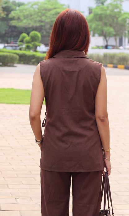 Mocha Wrap Utility Co-ord Set