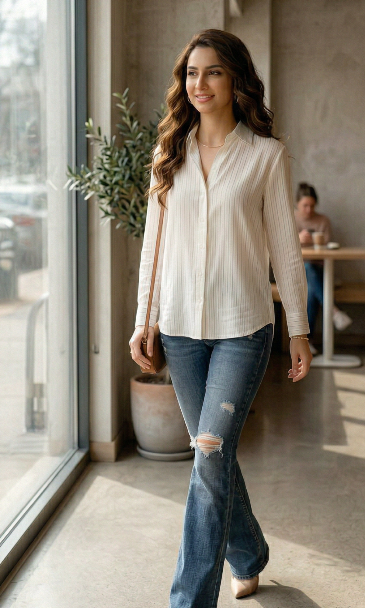 White Line Semi-Sheer Shirt