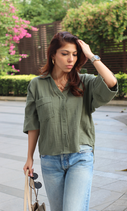 Wintergreen Cotton Textured Shirt