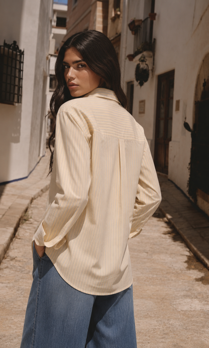 Yellow Stripe Cotton Shirt