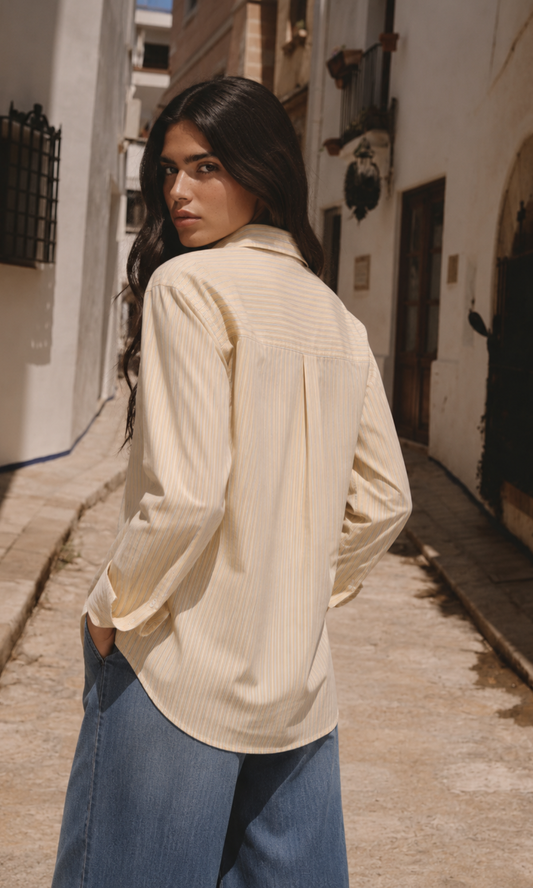 Yellow Stripe Cotton Shirt