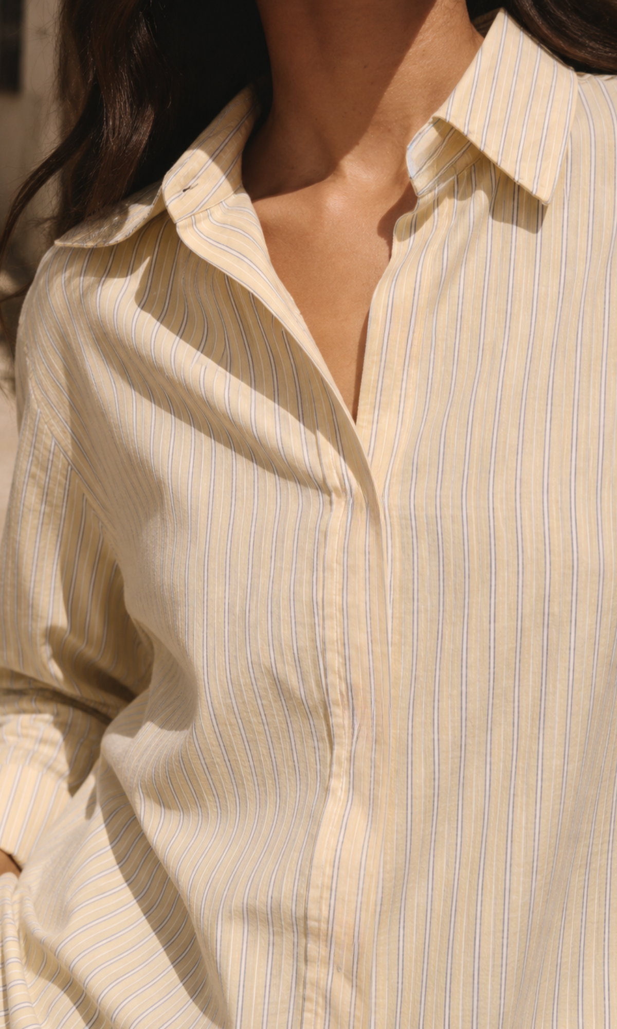 Yellow Stripe Cotton Shirt