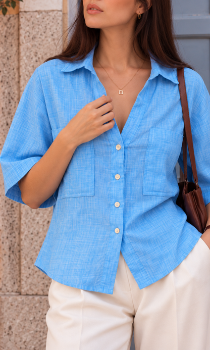 Dusty Blue Loose Shirt