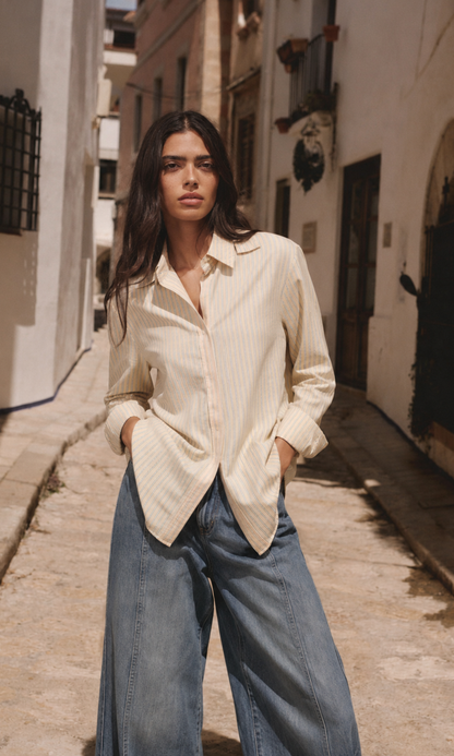 Yellow Stripe Cotton Shirt