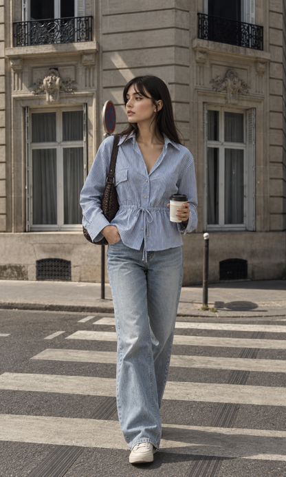 Blue Striped Safari Shirt