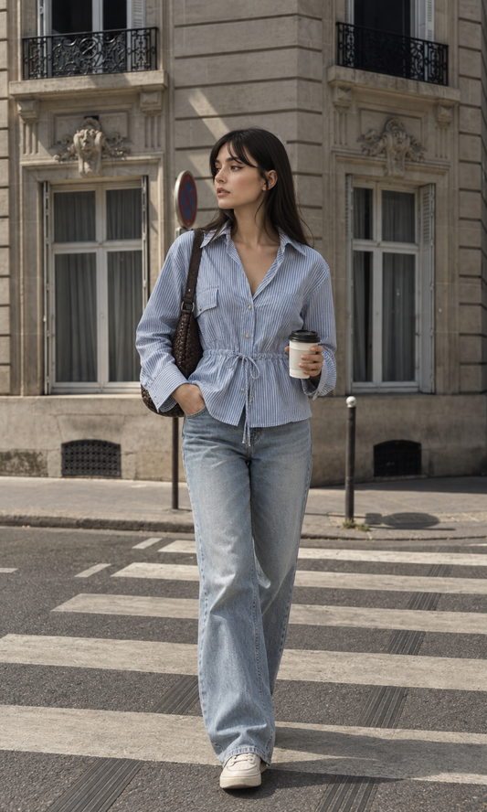 Blue Striped Safari Shirt