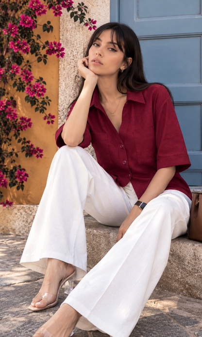 Chili Red Loose Shirt