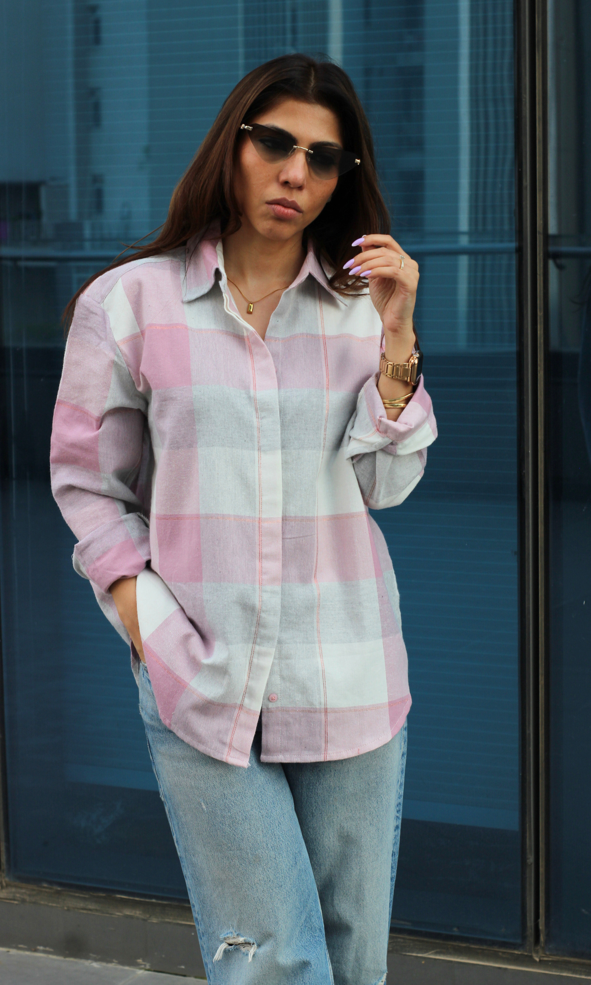 Rose Quartz Checked Shirt