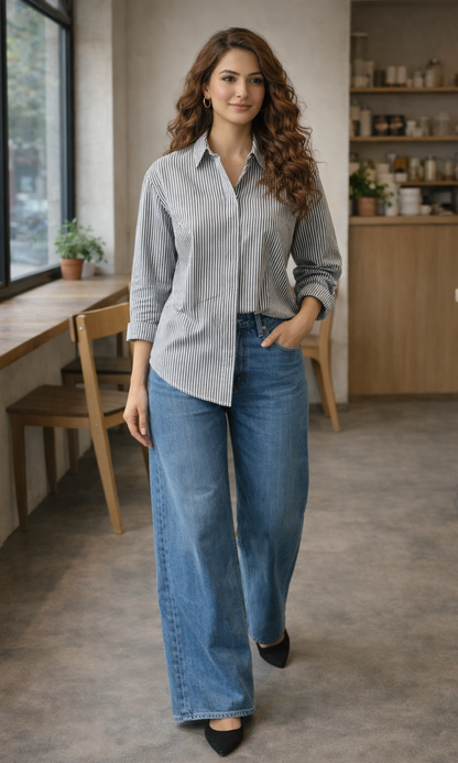 Charcoal Grey Stripe Shirt