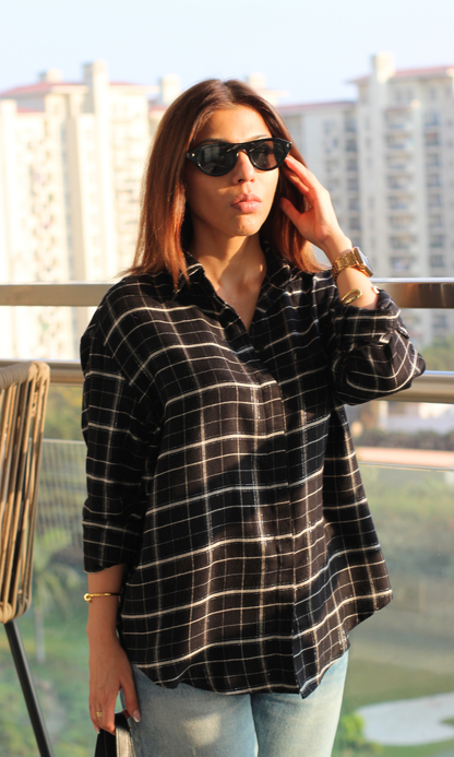 Black Plaid Checked Shirt