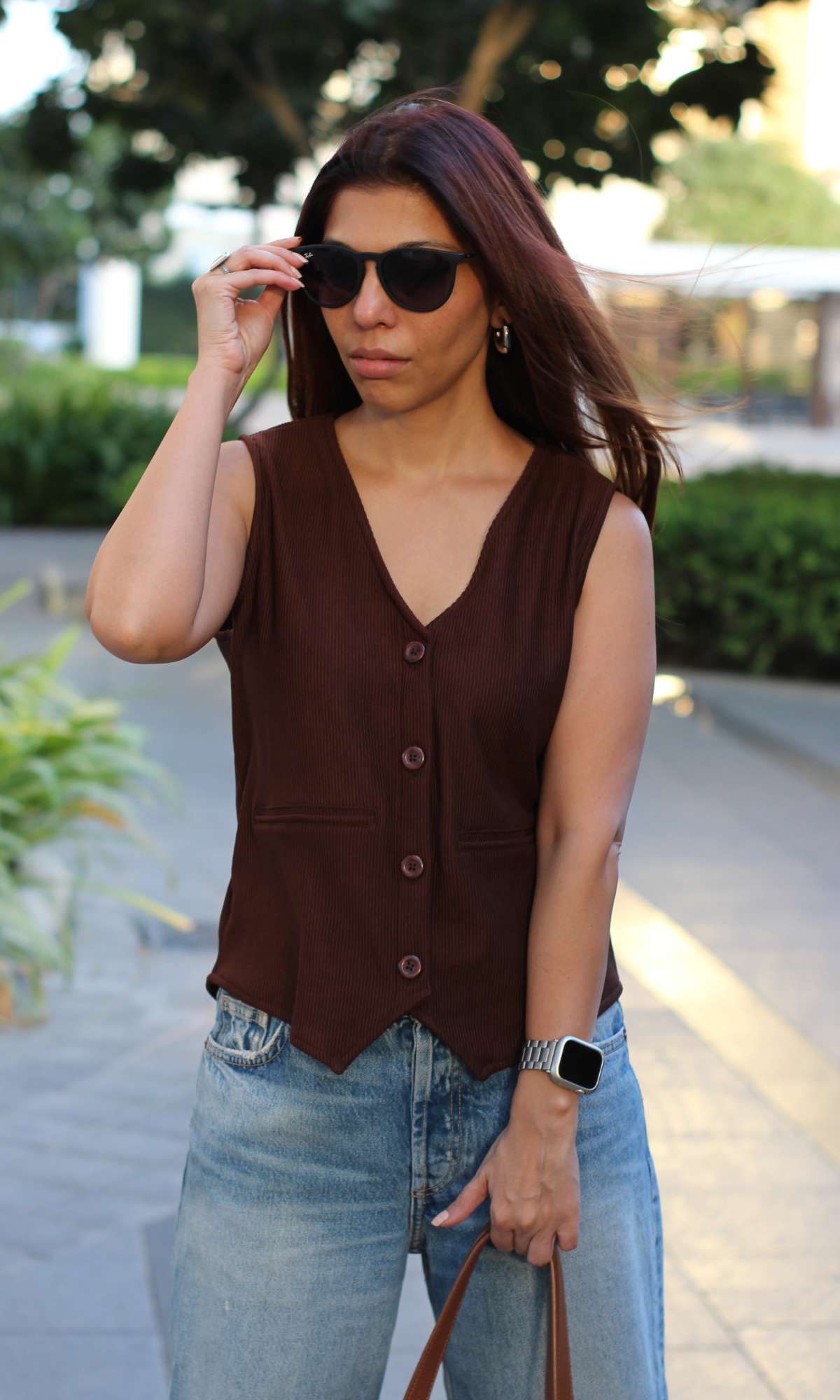 Pecan Ribbed Waist Coat