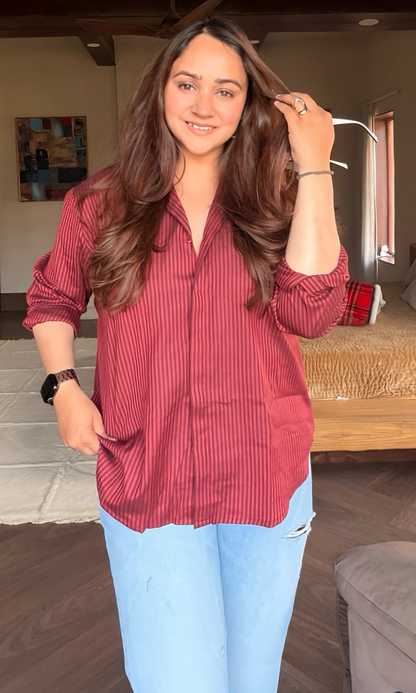 Red Smoke Striped Shirt