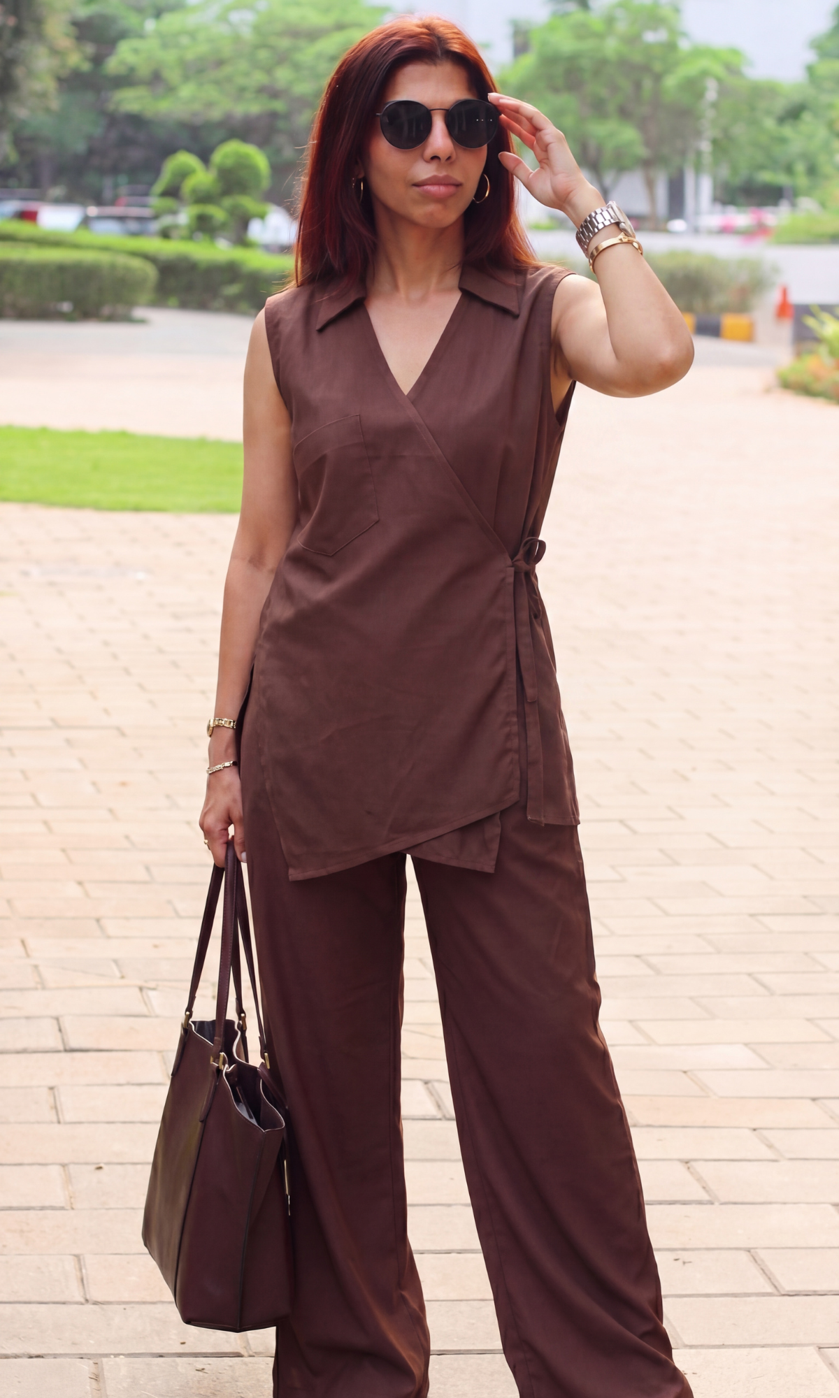 Mocha Wrap Utility Co-ord Set