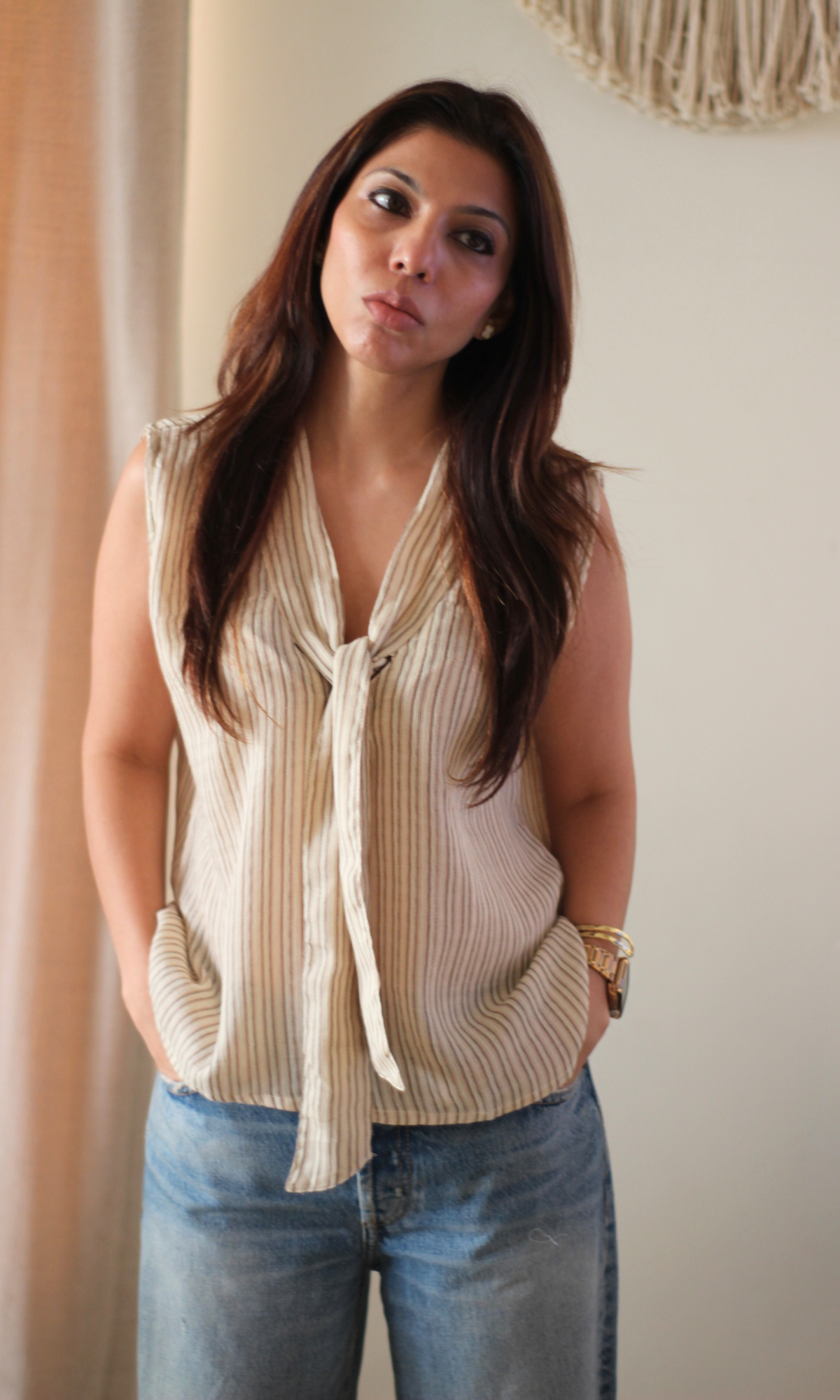 Sandstone Tie-Neck Top