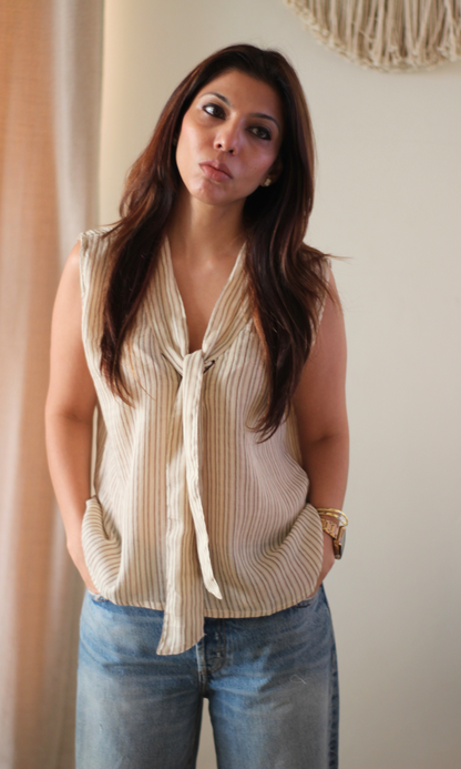 Sandstone Tie-Neck Top