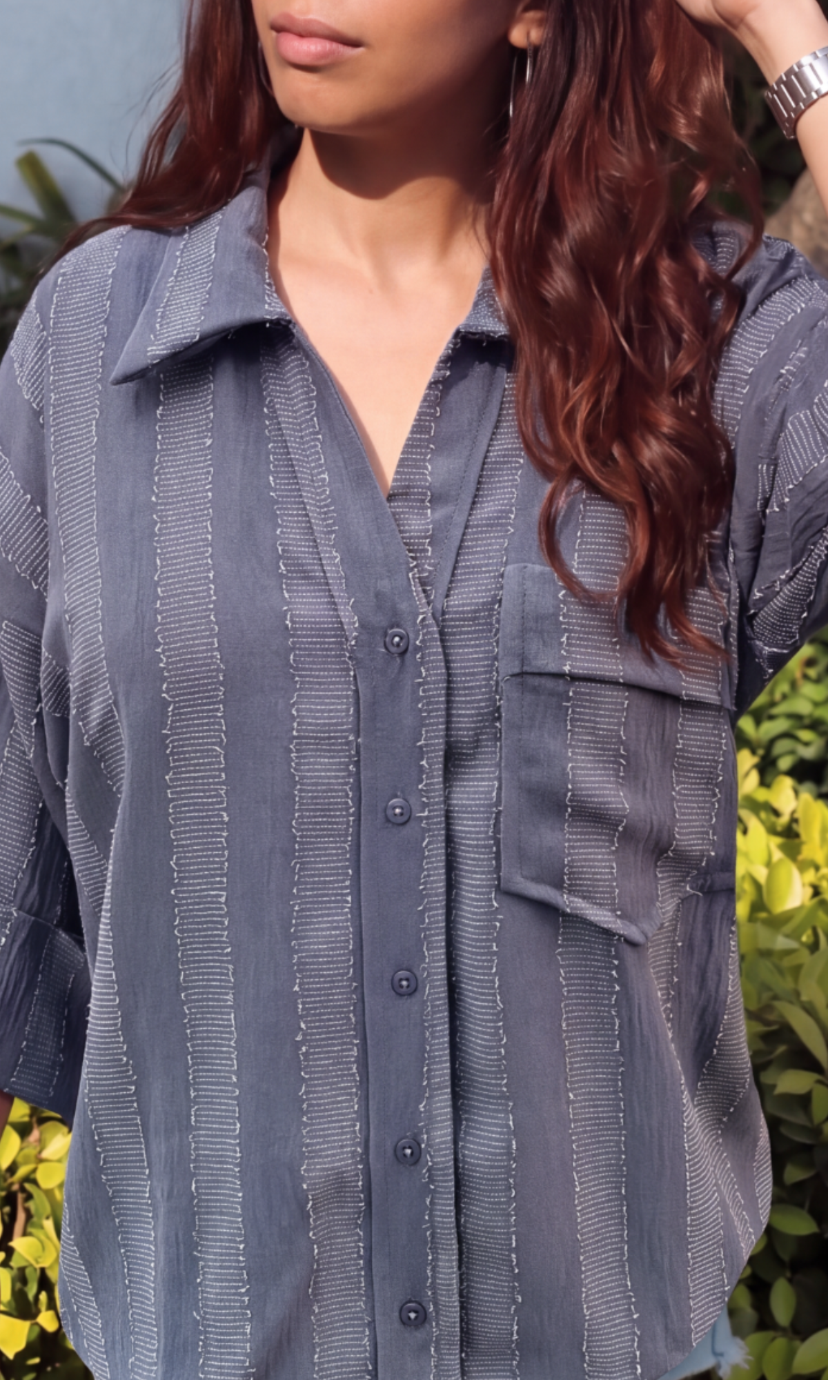 Denim Cotton Blue Camp Shirt