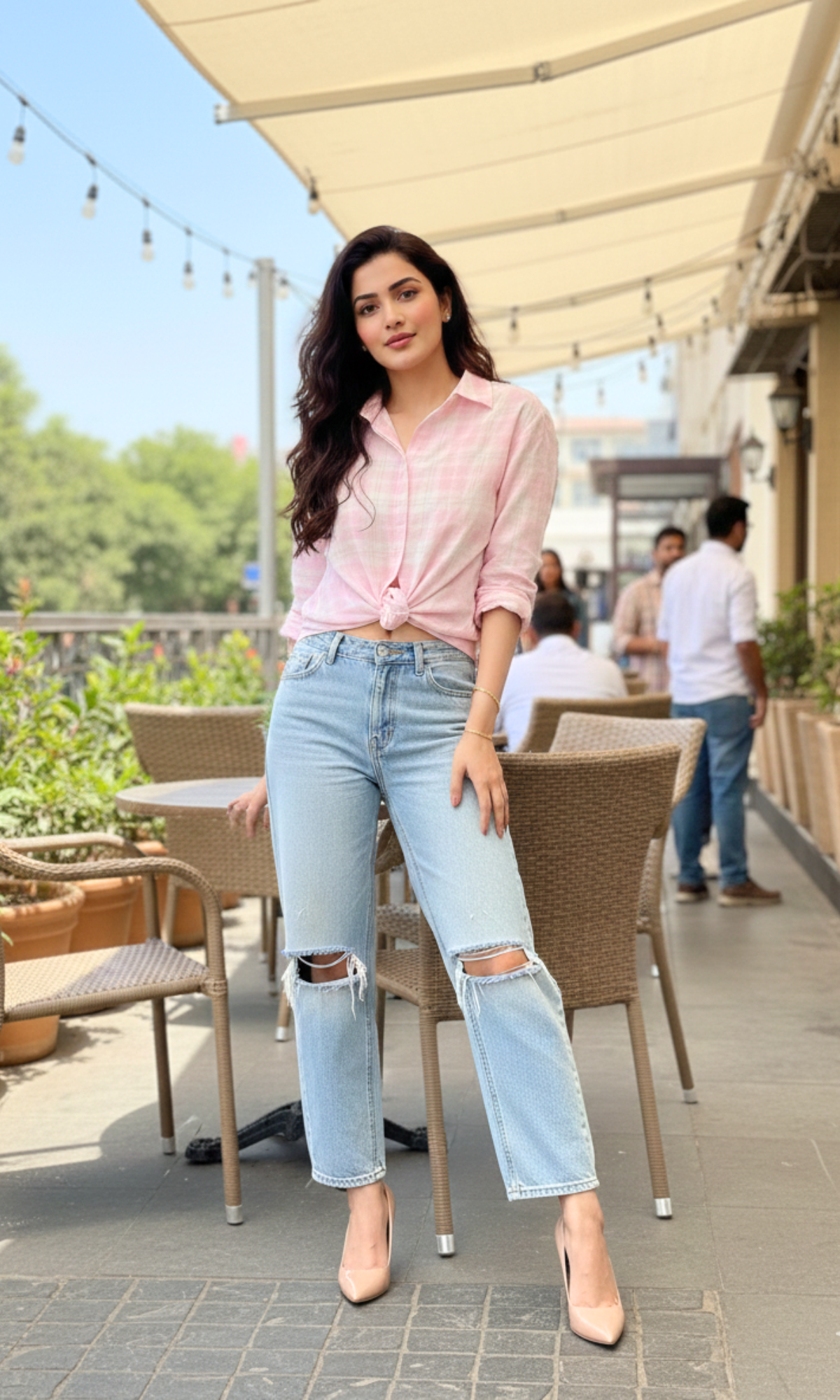 Soft Rose Plaid Checked Shirt