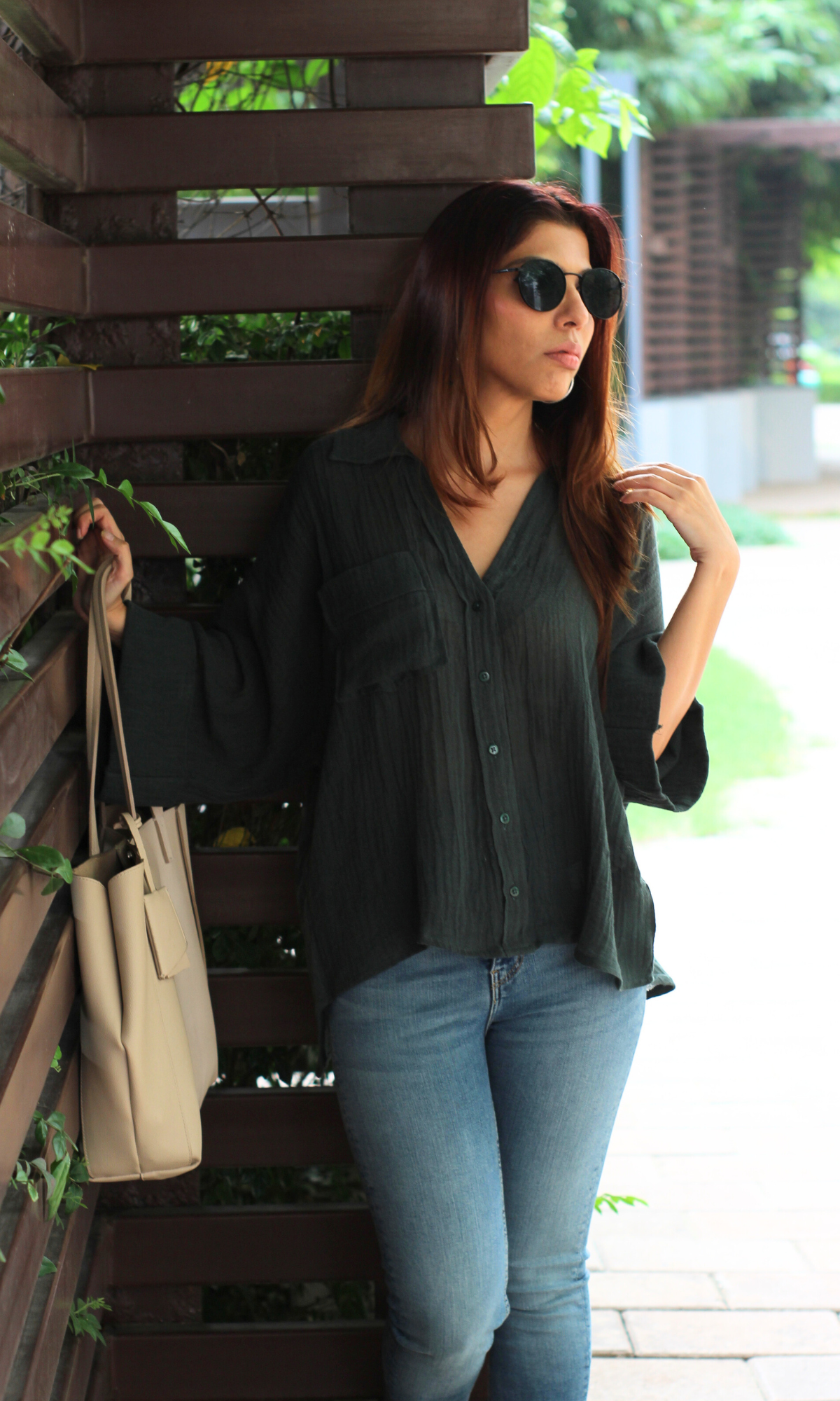 Dark Green Textured Shirt