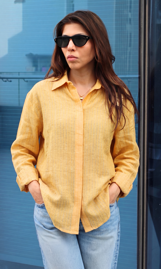 Marigold Textured Stripe Shirt