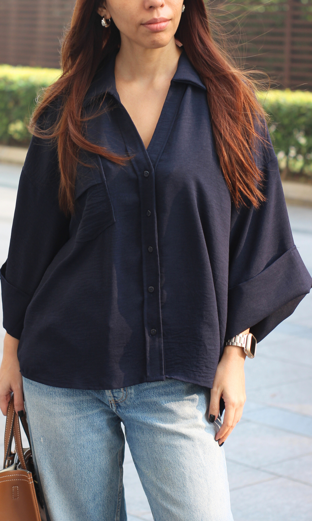 Night Blue Flowing Shirt