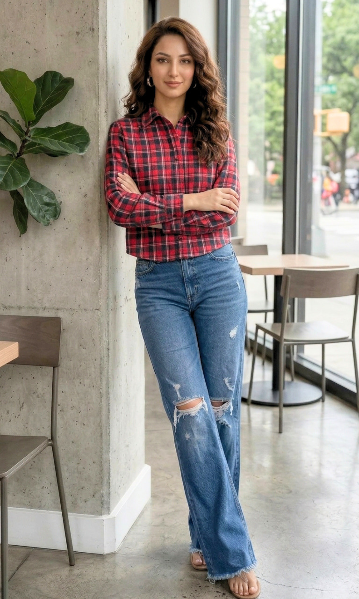 Black Red Checked Shirt