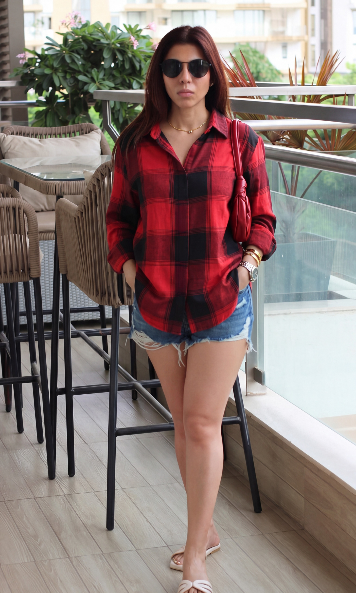 Red Noir Check Shirt