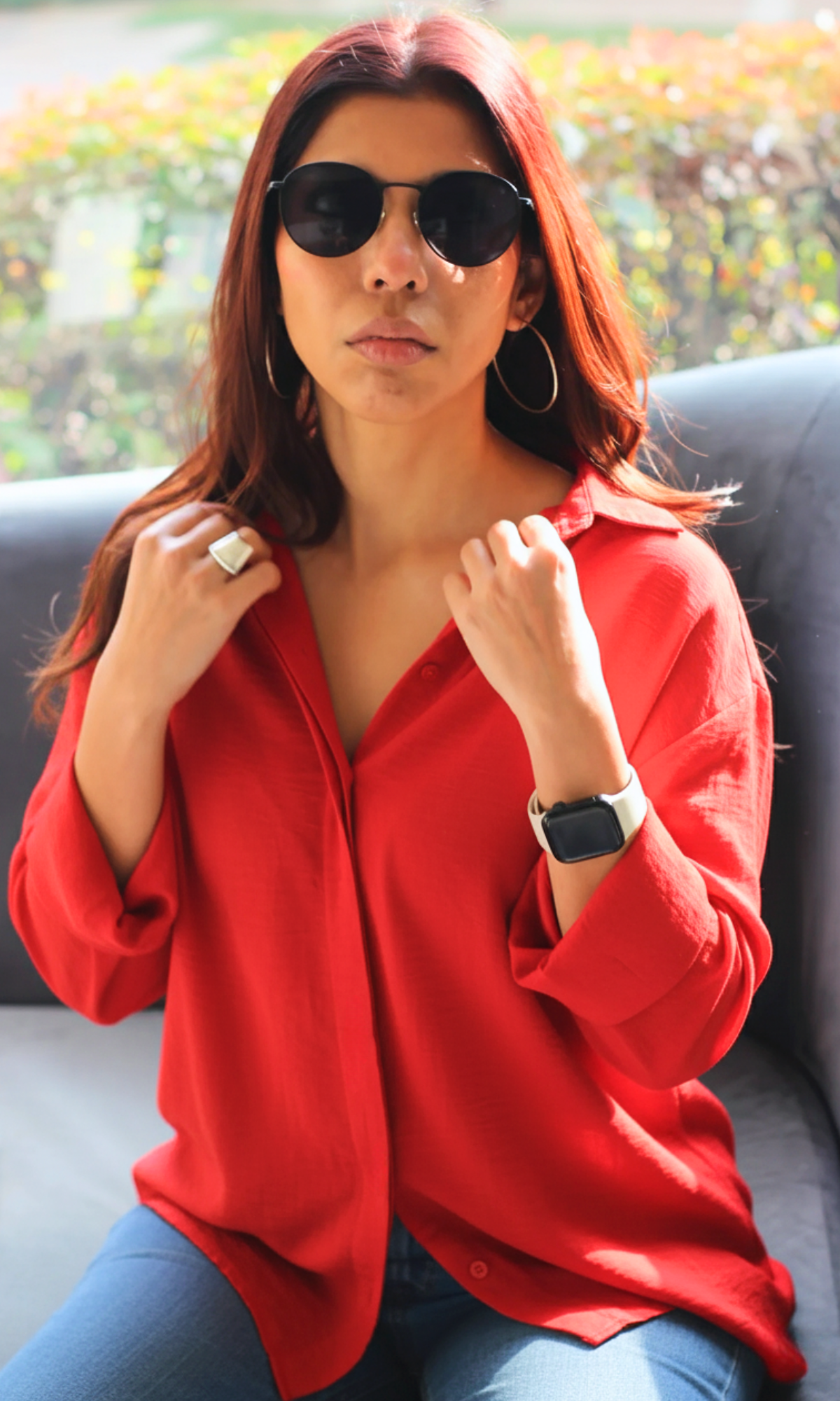 Scarlet Ease Flowing Shirt