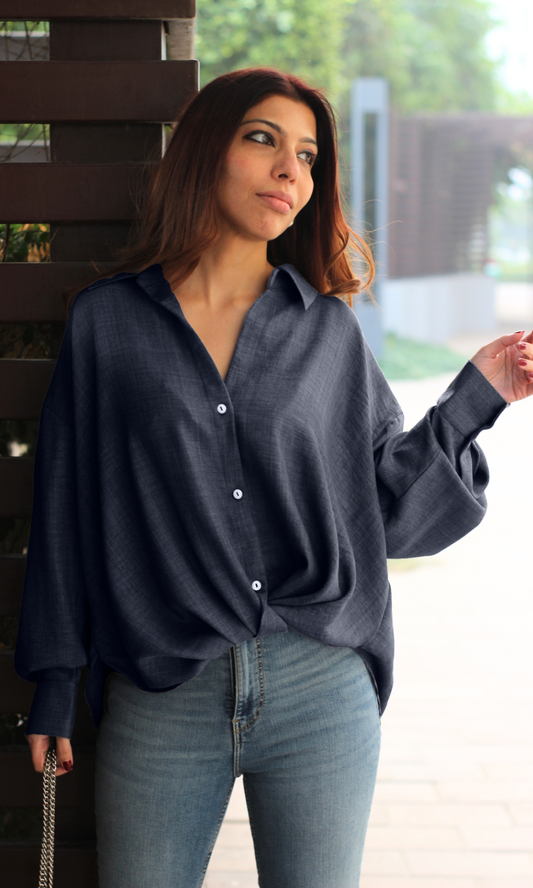 Indigo Knot Detail Shirt