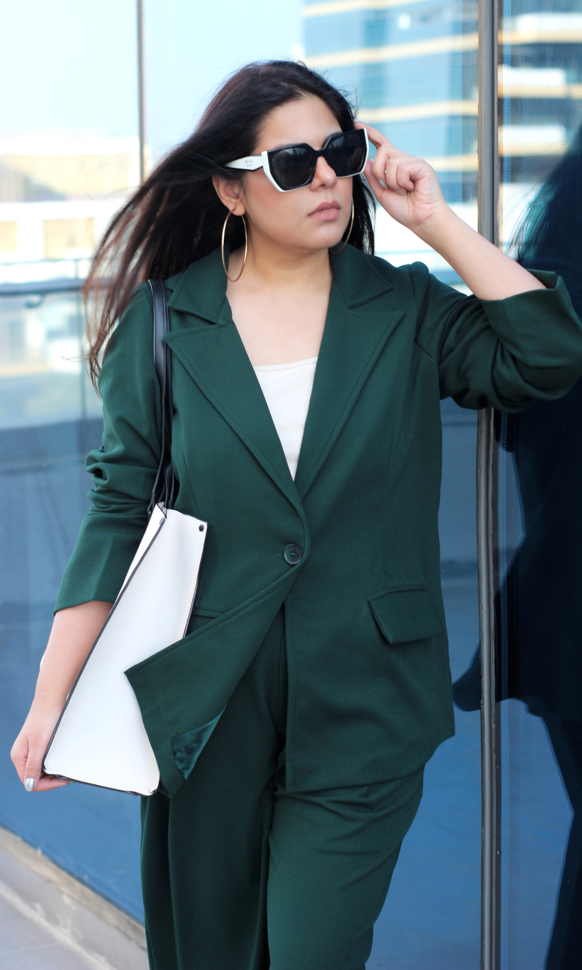 Sacramento Green Oversized Blazer with Korean Pants Co-ord