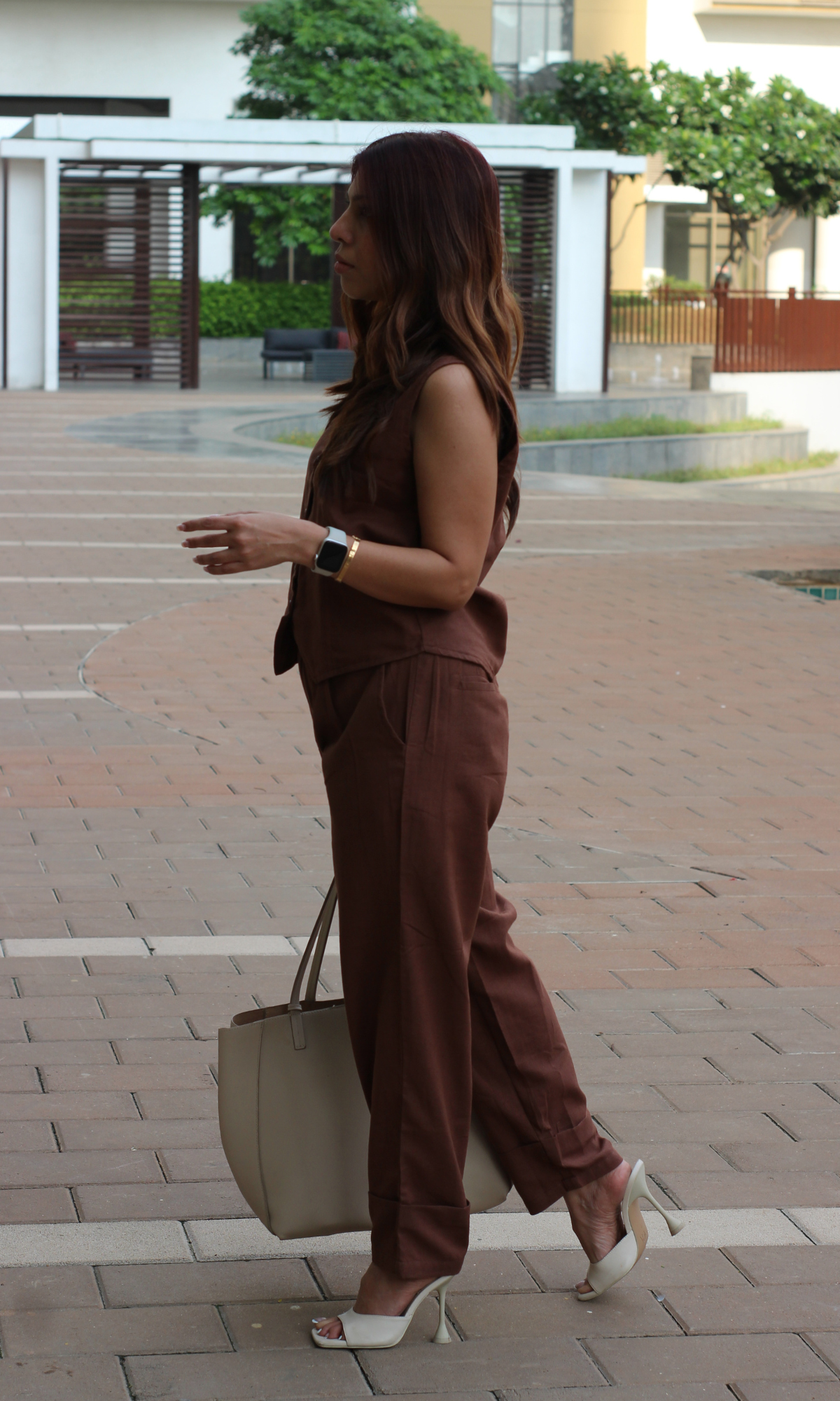 Cedar Brown Waist Coat and Pants Co-ord