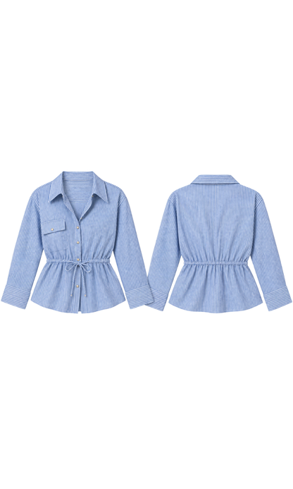 Blue Striped Safari Shirt
