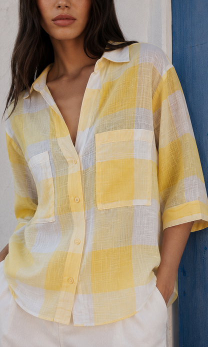 Citrine Check Loose Shirt