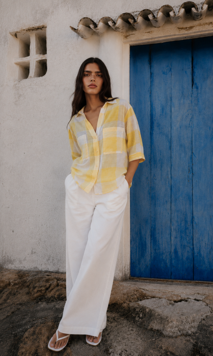 Citrine Check Loose Shirt