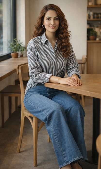 Charcoal Grey Stripe Shirt