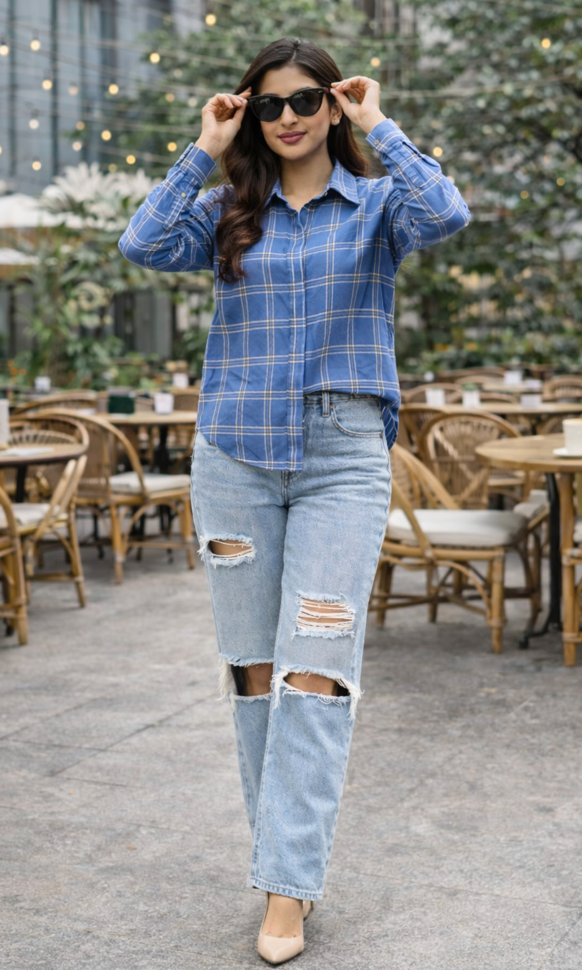English Blue Checked Shirt