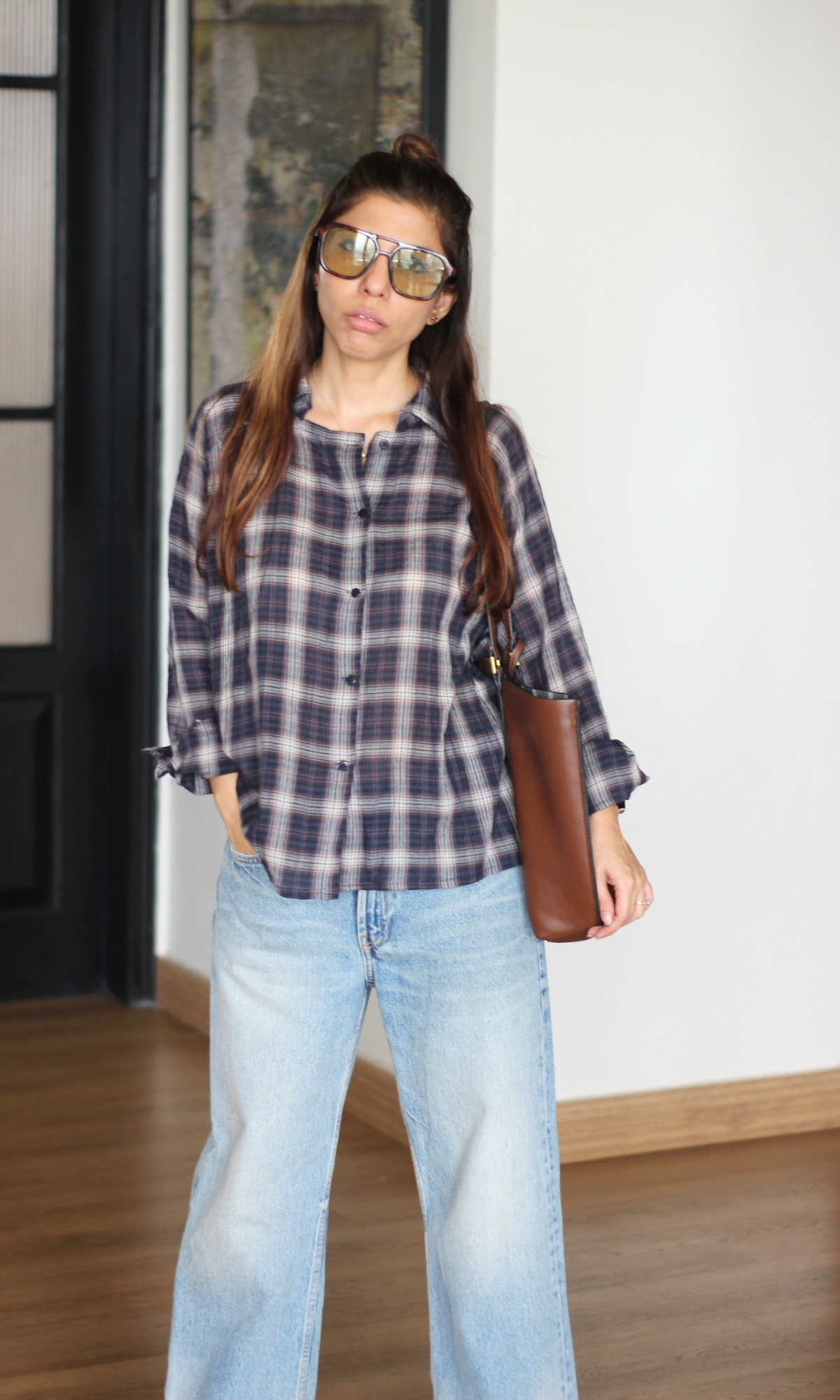 Grey Multi-Check Box Shirt