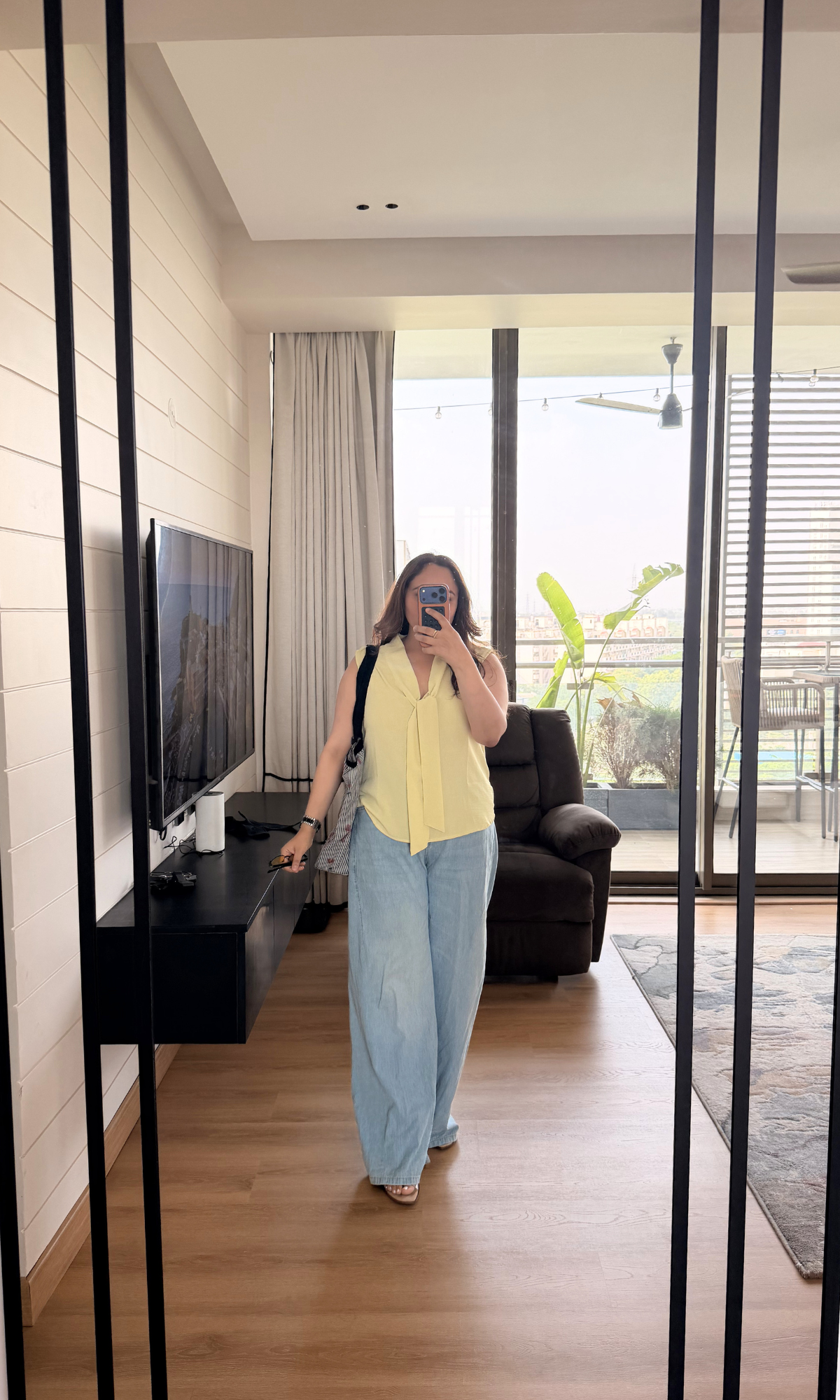 Butter Yellow Tie-Detail Top