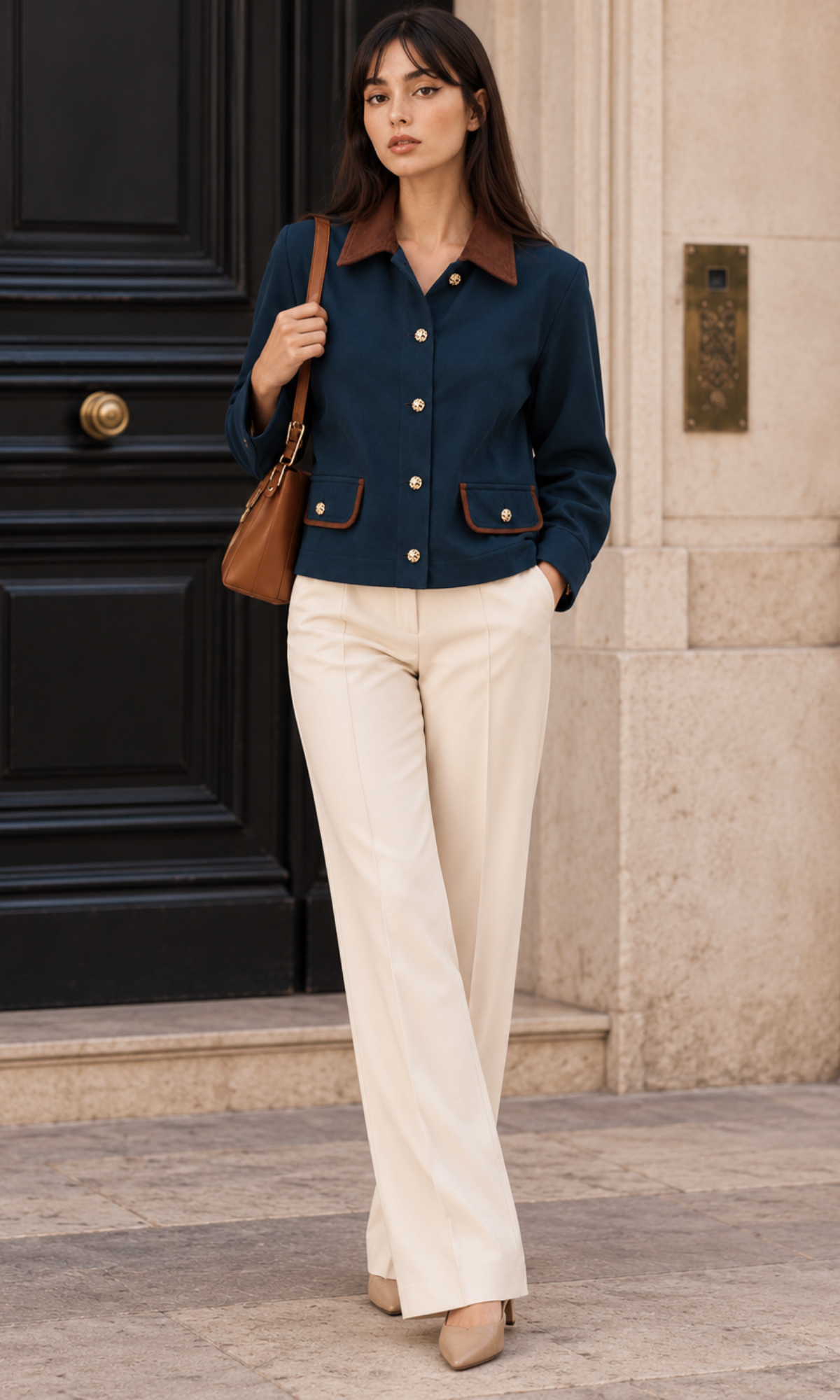 Teal Colour-Block Overshirt