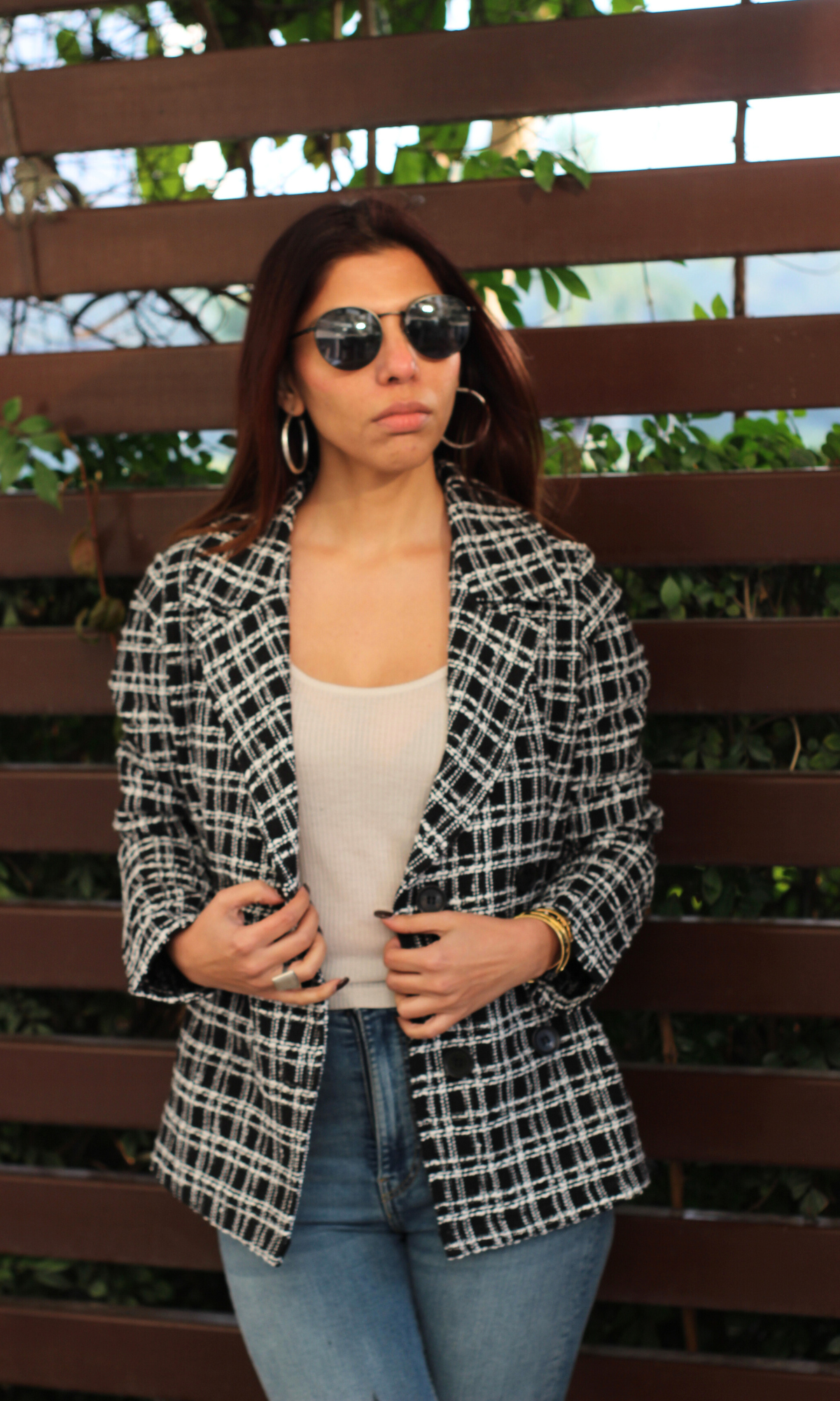 Black Check Tweed Jacket