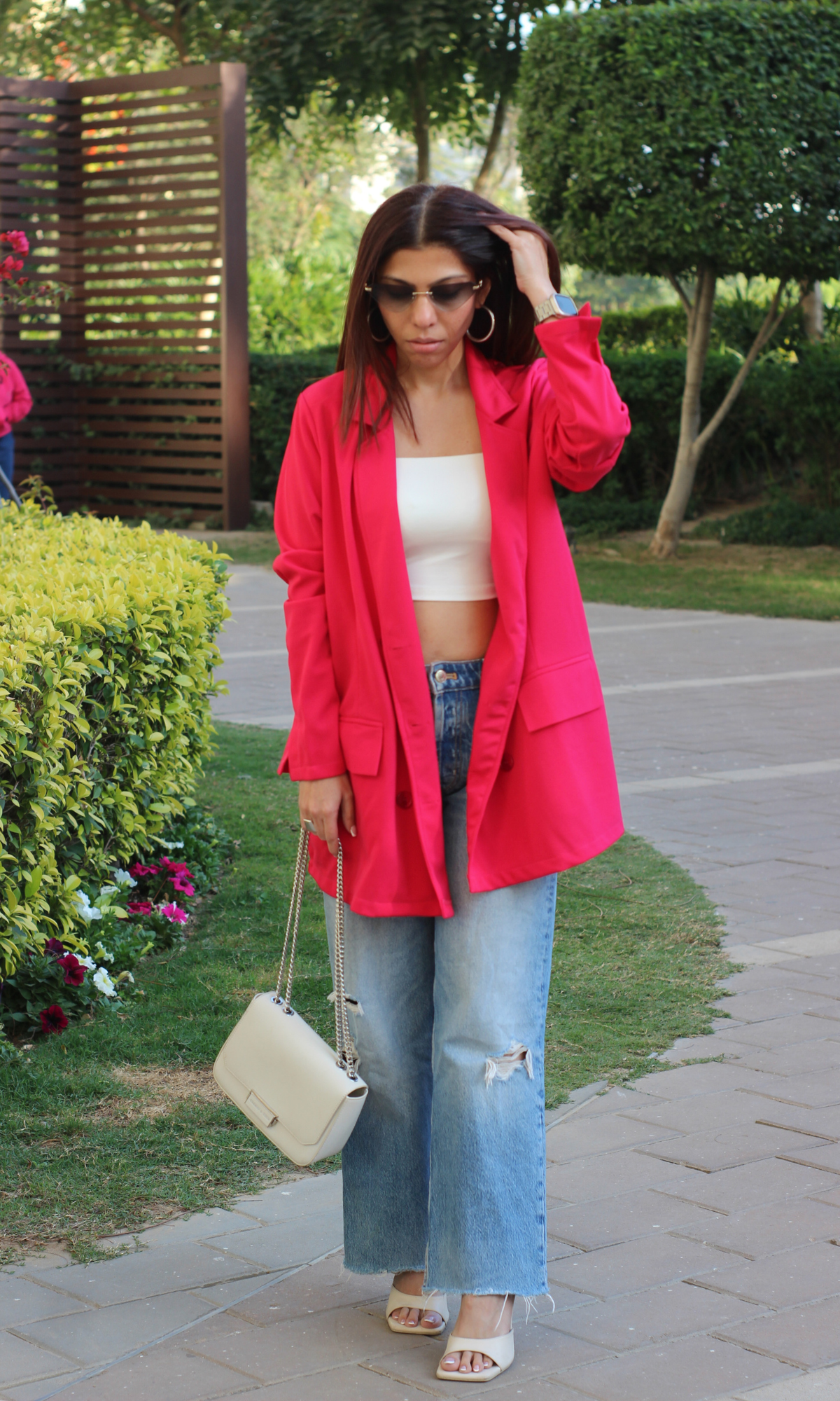 Hot Pink Double Breasted Blazer Jacket