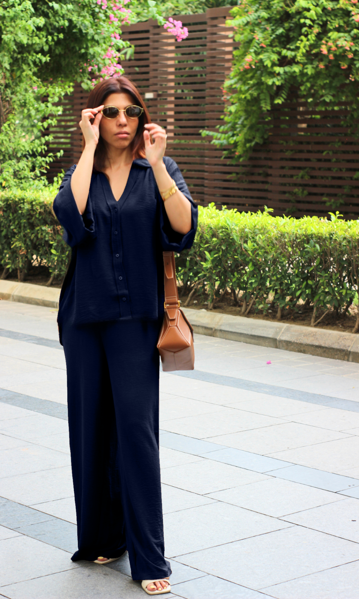 Marine Navy Loose Shirt and Pants Co-ord