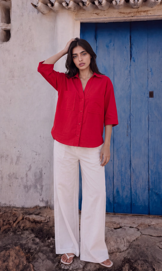 Poppy Red Loose Shirt