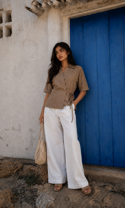 Espresso Side-Tie Blouse
