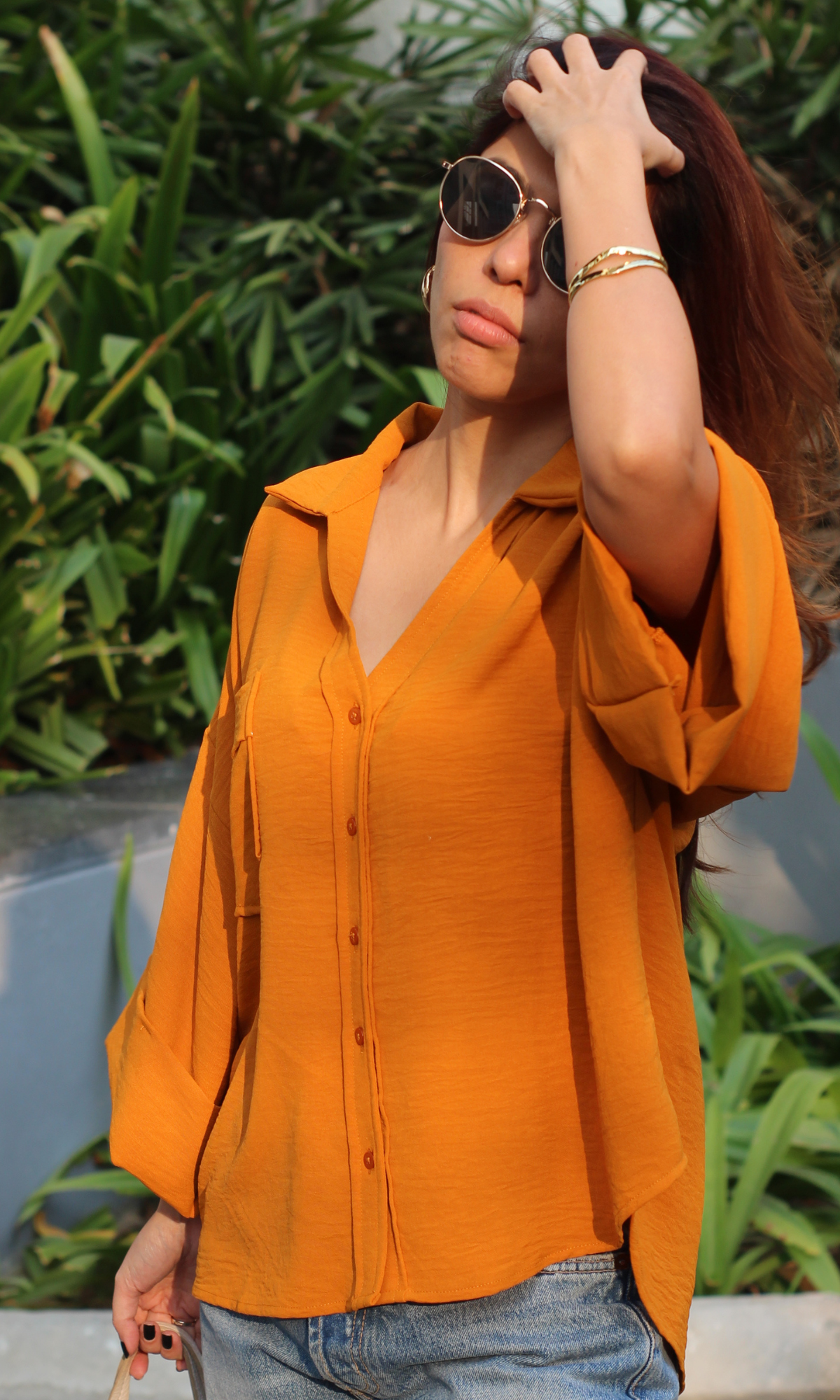 Tangerine Flowing Shirt