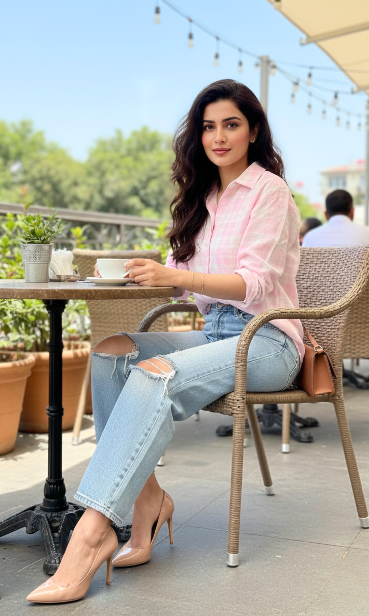 Soft Rose Plaid Checked Shirt