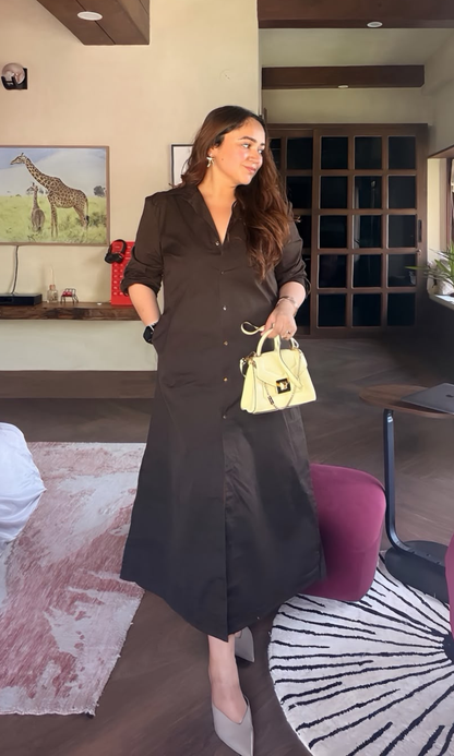 Espresso Brown Shirt Dress