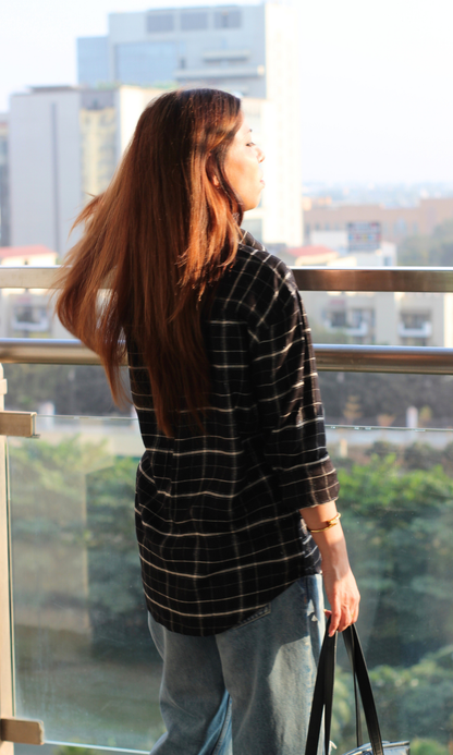 Black Plaid Checked Shirt