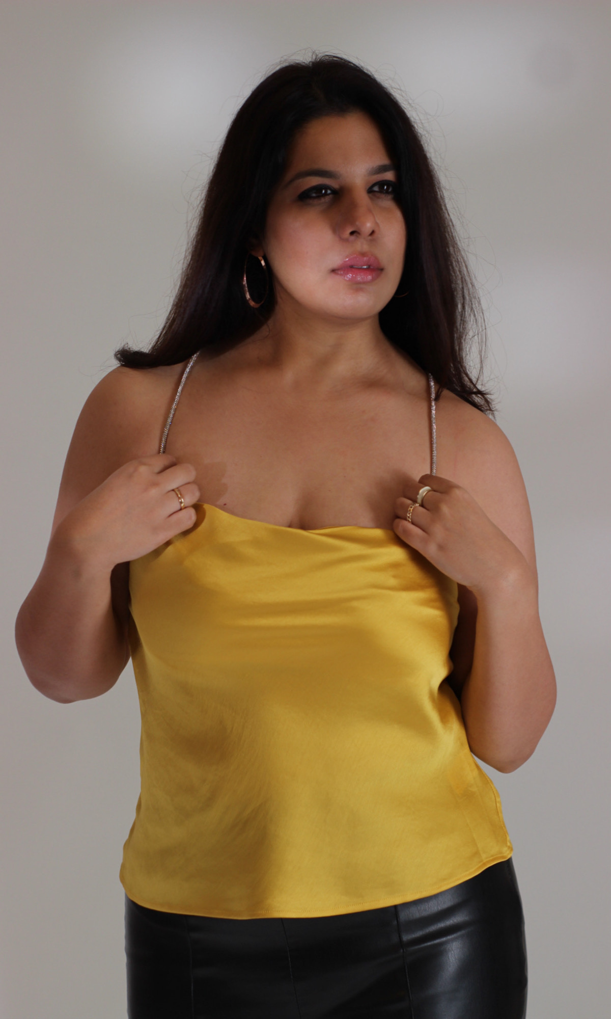 Deep Yellow Rhinestone Top