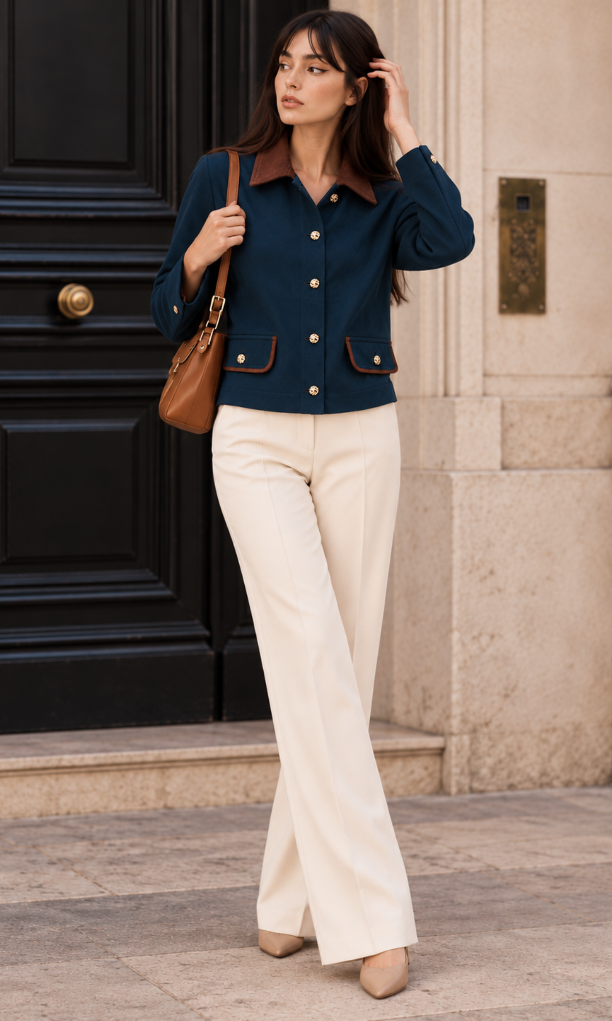 Teal Colour-Block Overshirt